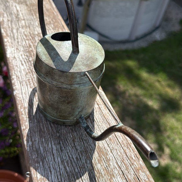 Vintage Metal Rustic Patina Watering Can - Picture 3 of 9